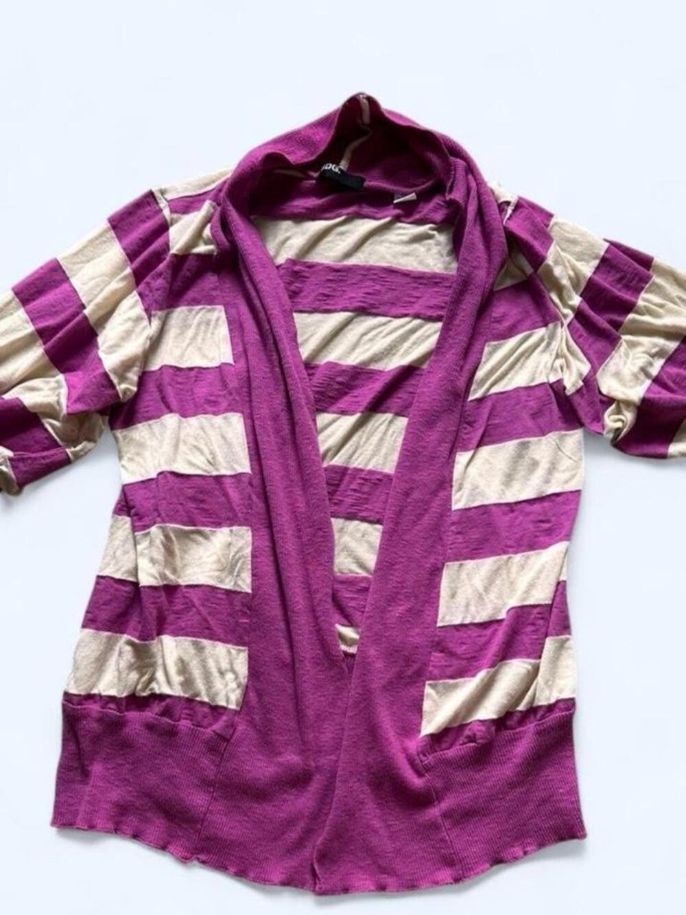 Vintage Y2K BDG Striped Purple Shawl Cardigan Sz Small